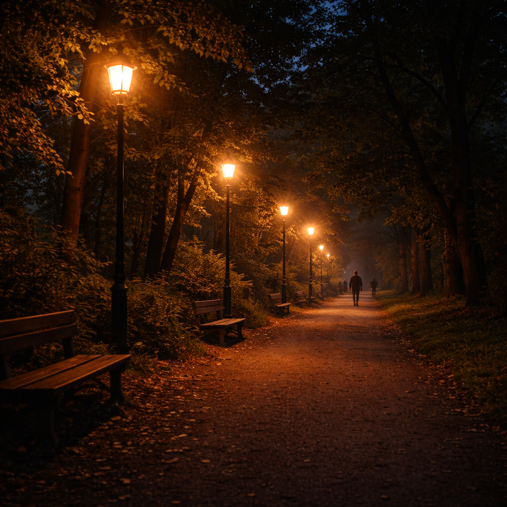 Park at night - timing and positioning for evening cruising